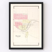 Preston Vintage Map 1896