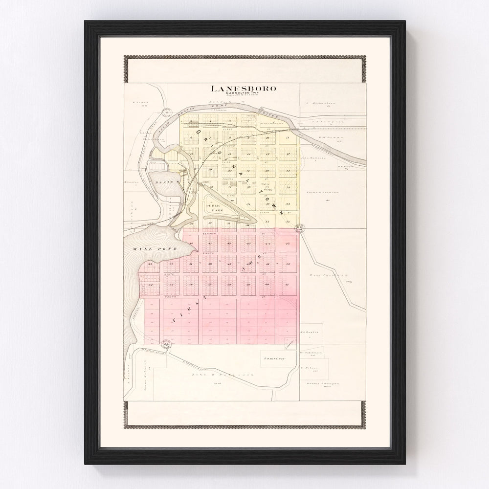 Lanesboro Vintage Map 1896