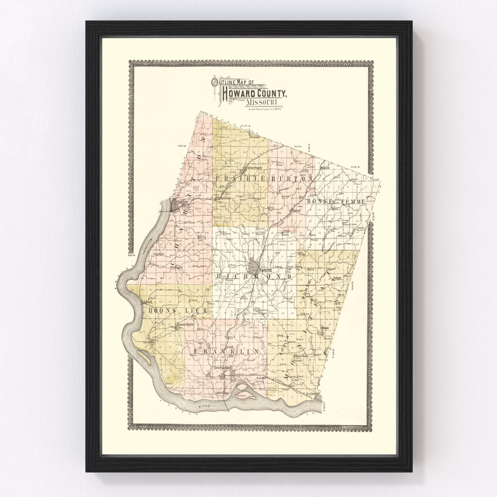 Howard County Vintage Map 1897