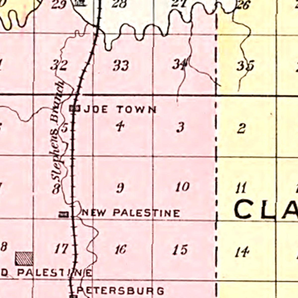 Restored historic details from the 1897 county map of Cooper County, Missouri