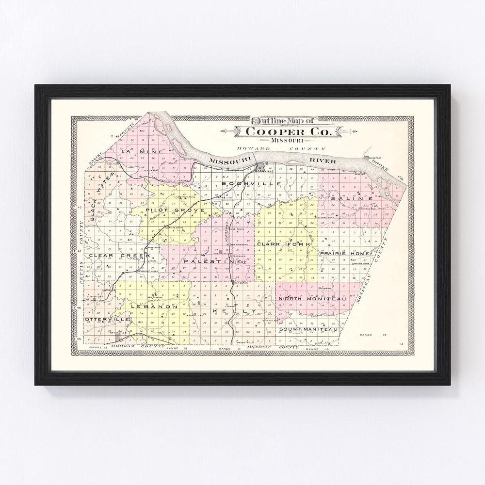 Cooper County Vintage Map 1897