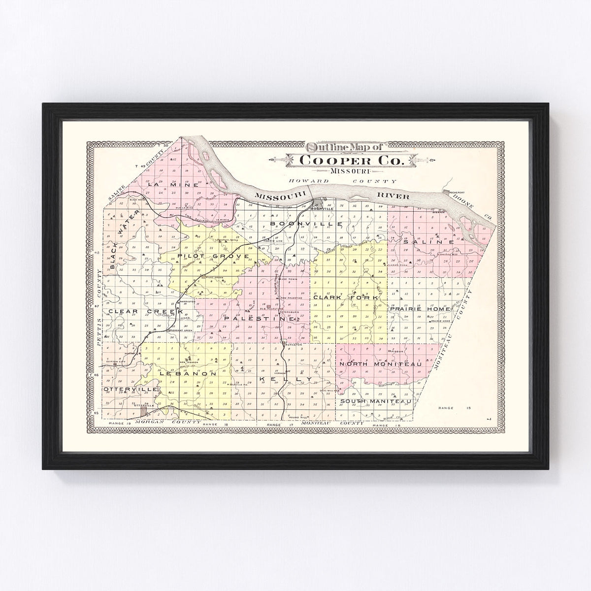 Cooper County Vintage Map 1897