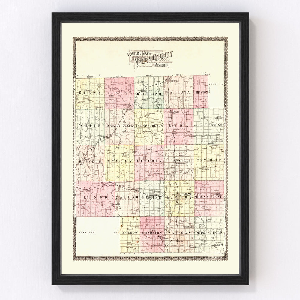 Macon County Vintage Map 1897