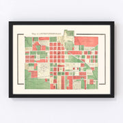 Crawfordsville Vintage Map 1898
