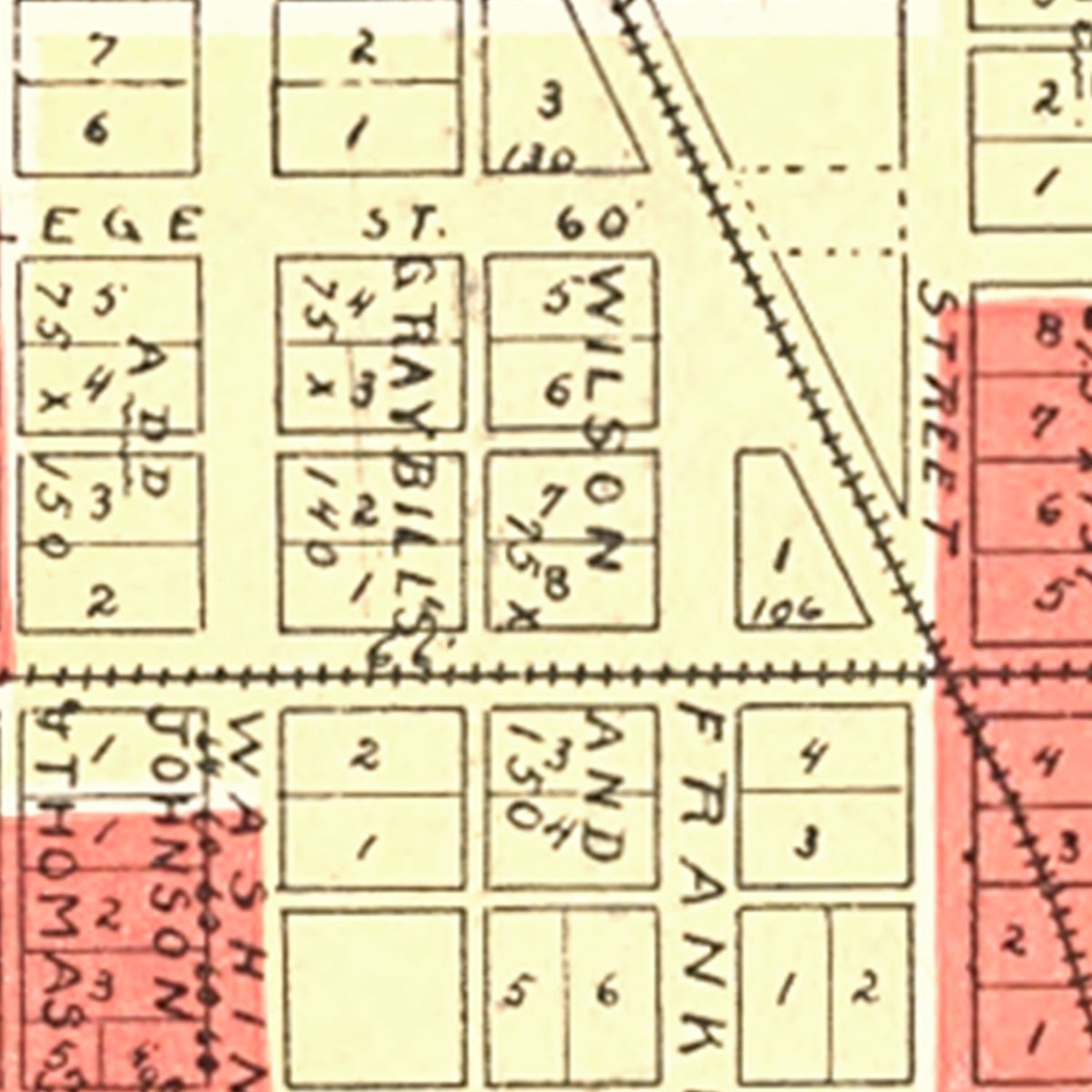 Restored historic details from the 1898 city map of Ladoga, Indiana