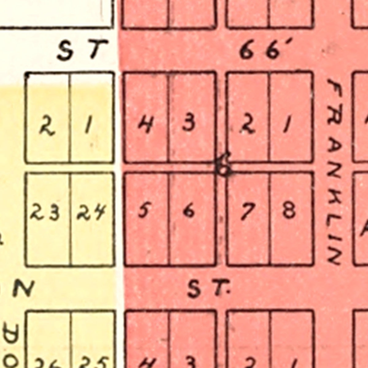Restored historic details from the 1898 city map of Darlington, Indiana