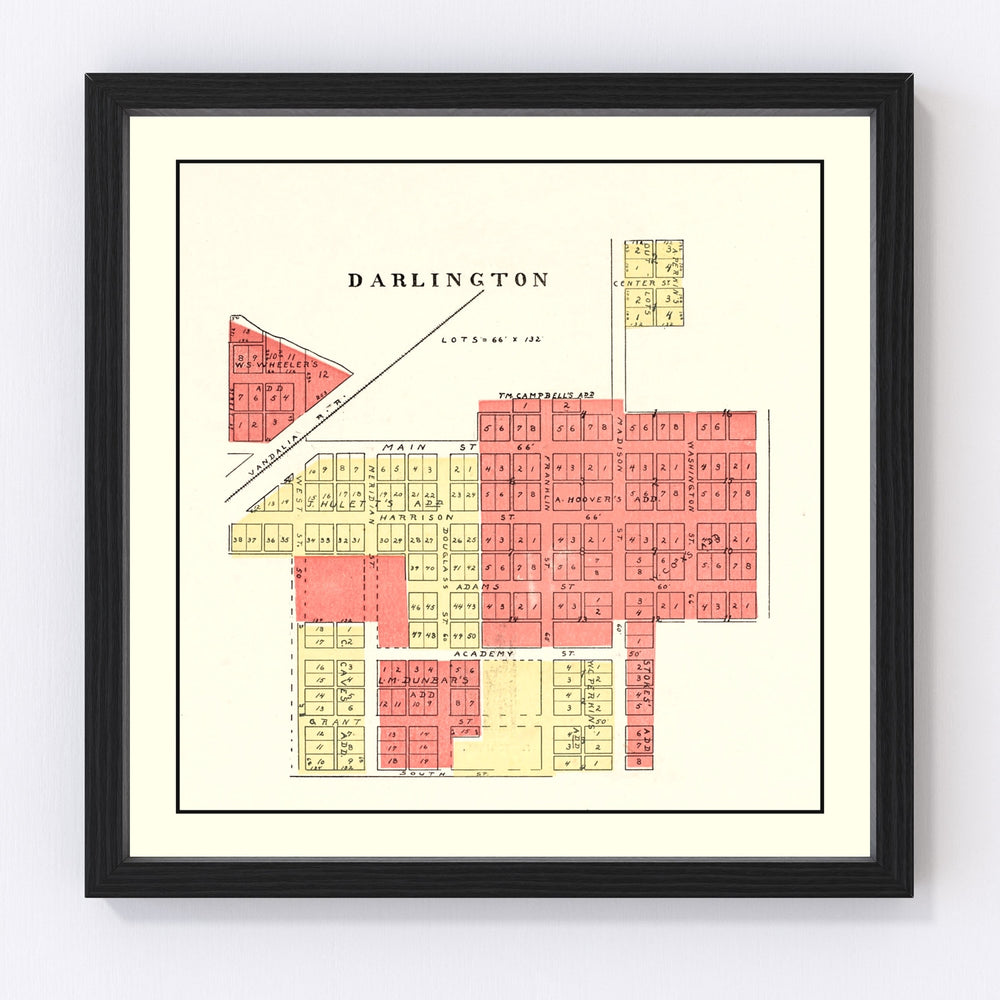 Darlington Vintage Map 1898