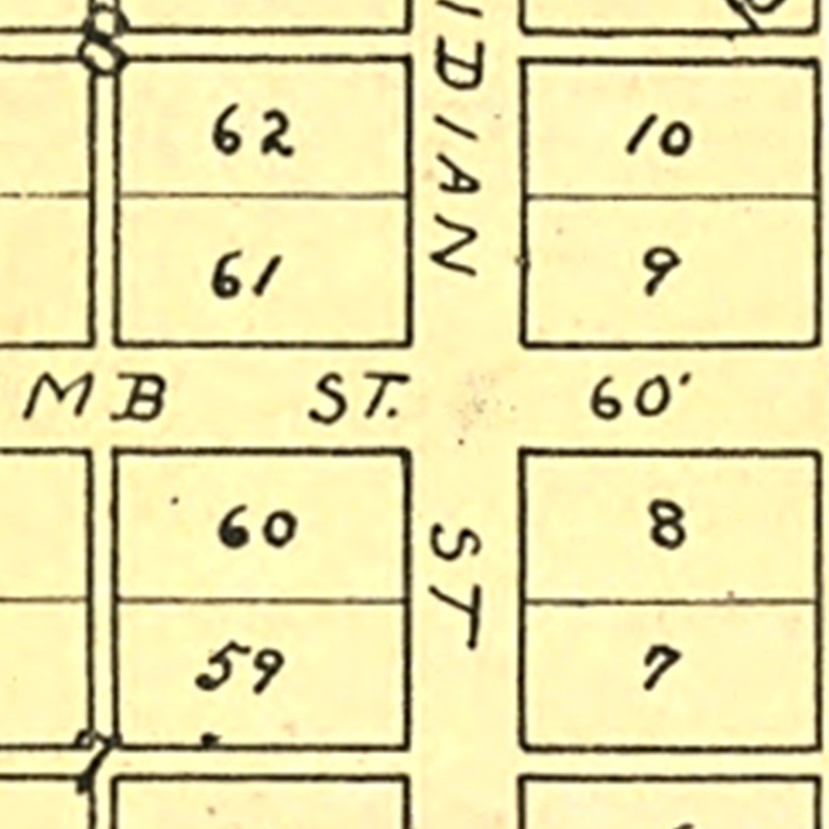 Restored historic details from the 1898 city map of Linden, Indiana