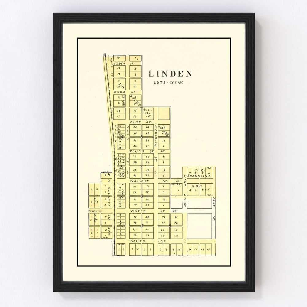 Linden Vintage Map 1898