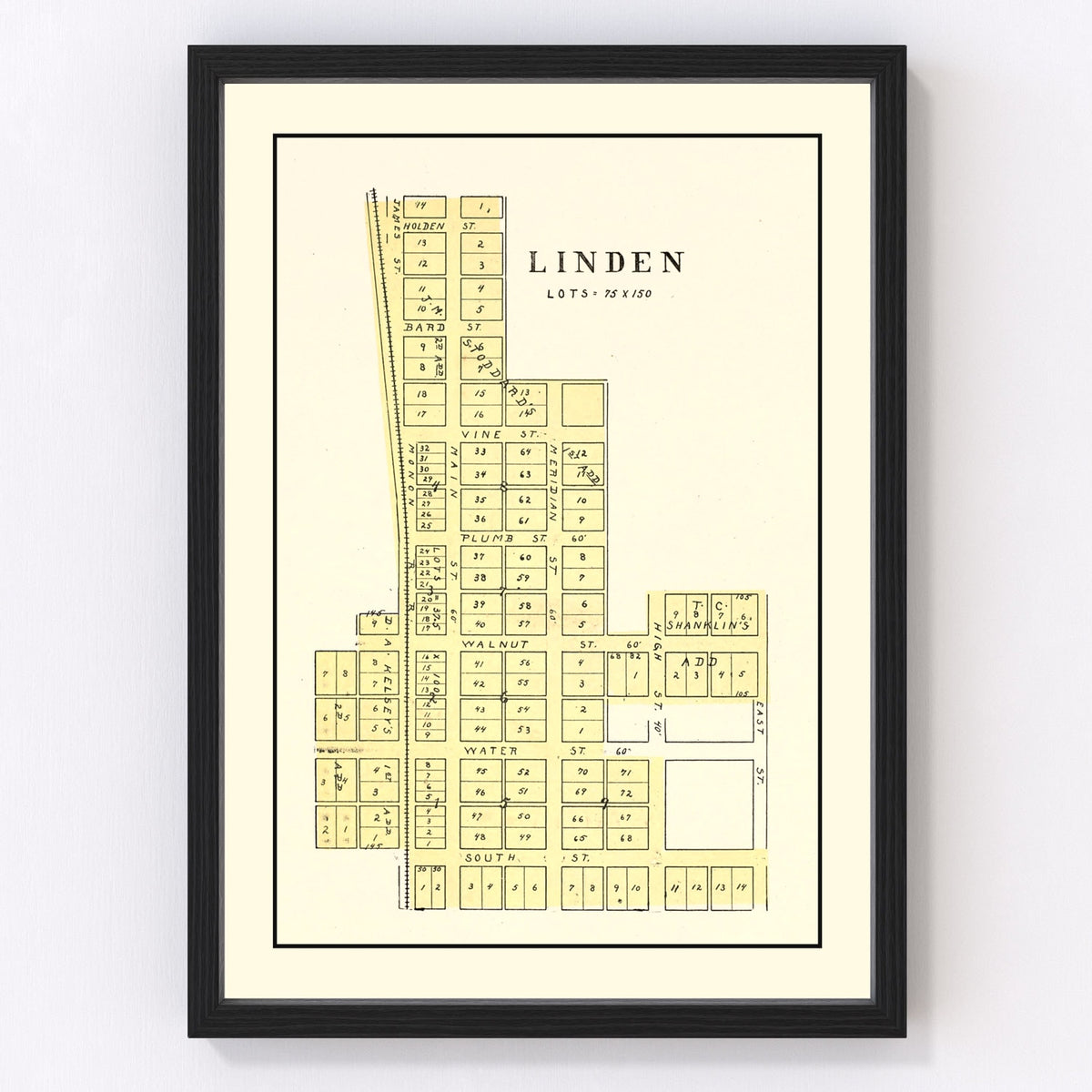 Linden Vintage Map 1898