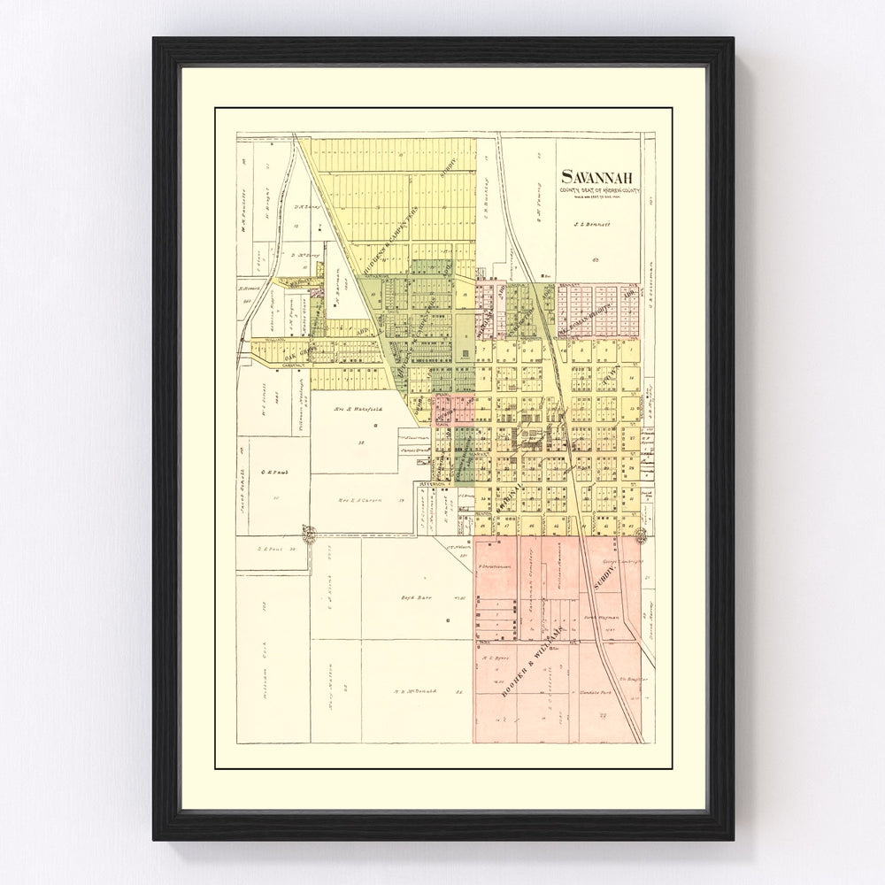 Savannah Vintage Map 1898