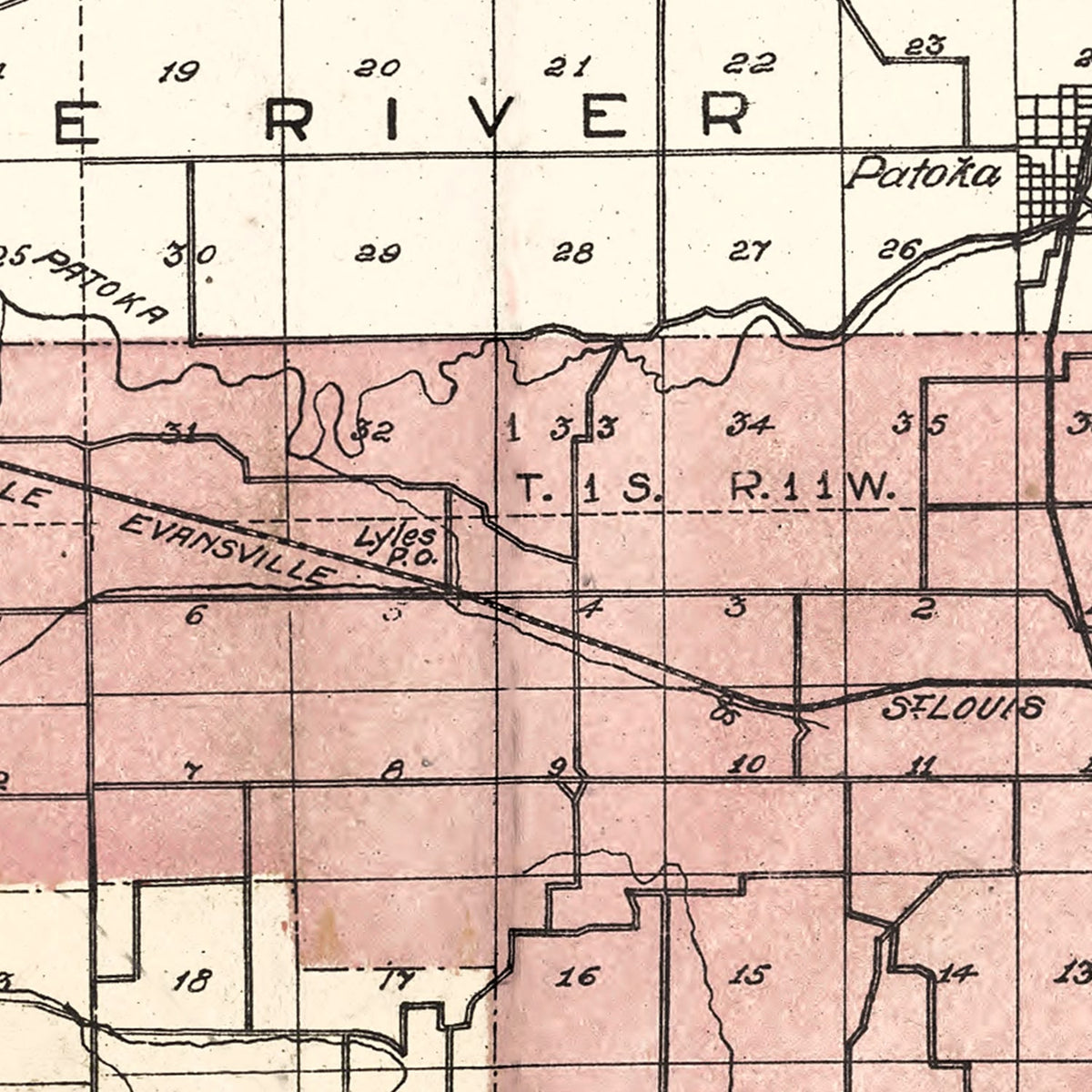 Restored historic details from the 1899 county map of Gibson County, Indiana