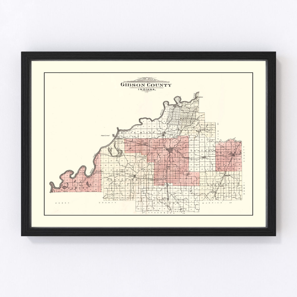 Gibson County Vintage Map 1899