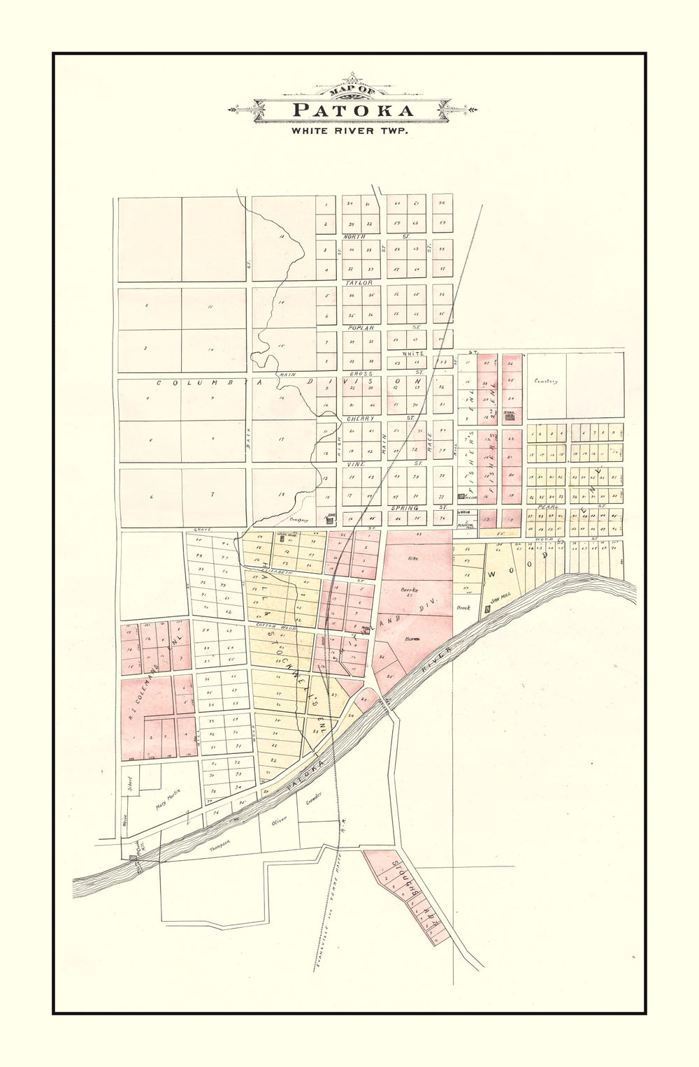 Vintage Map of Patoka, Indiana 1899 print style example