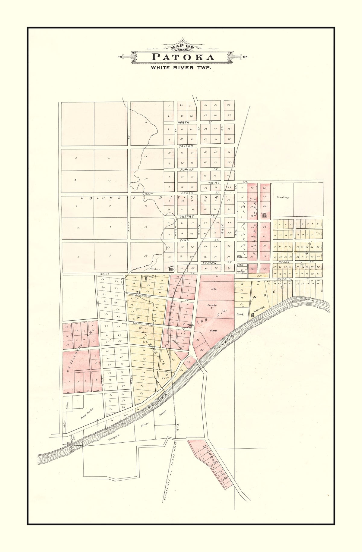 Preview of Vintage Map of Patoka, Indiana 1899
