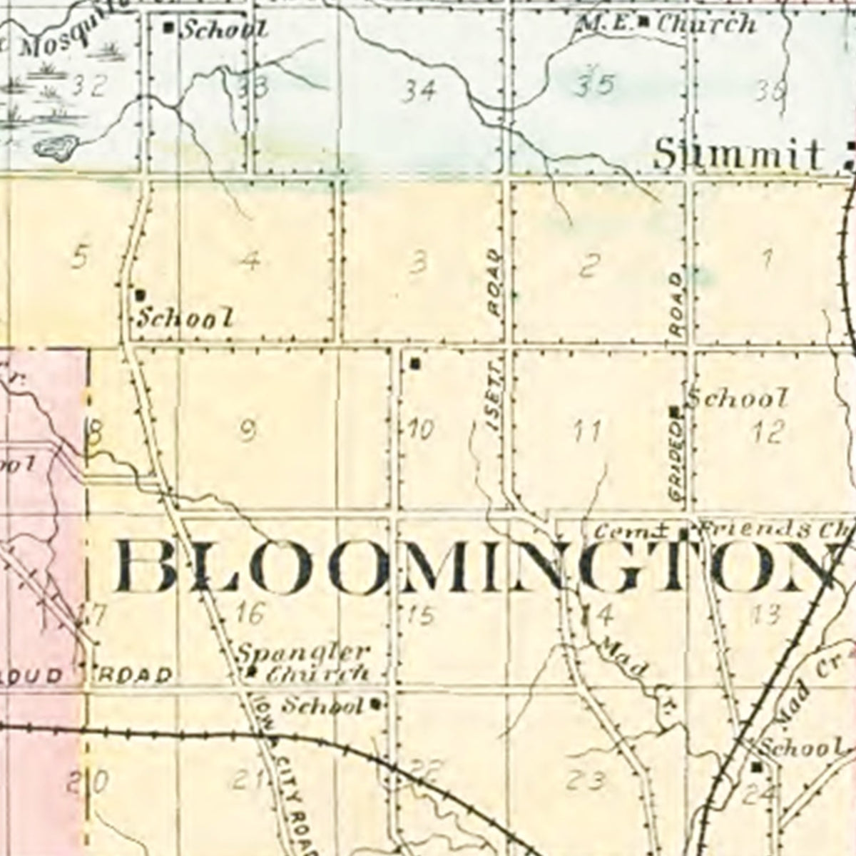 Restored historic details from the 1899 city map of Muscatine, Iowa