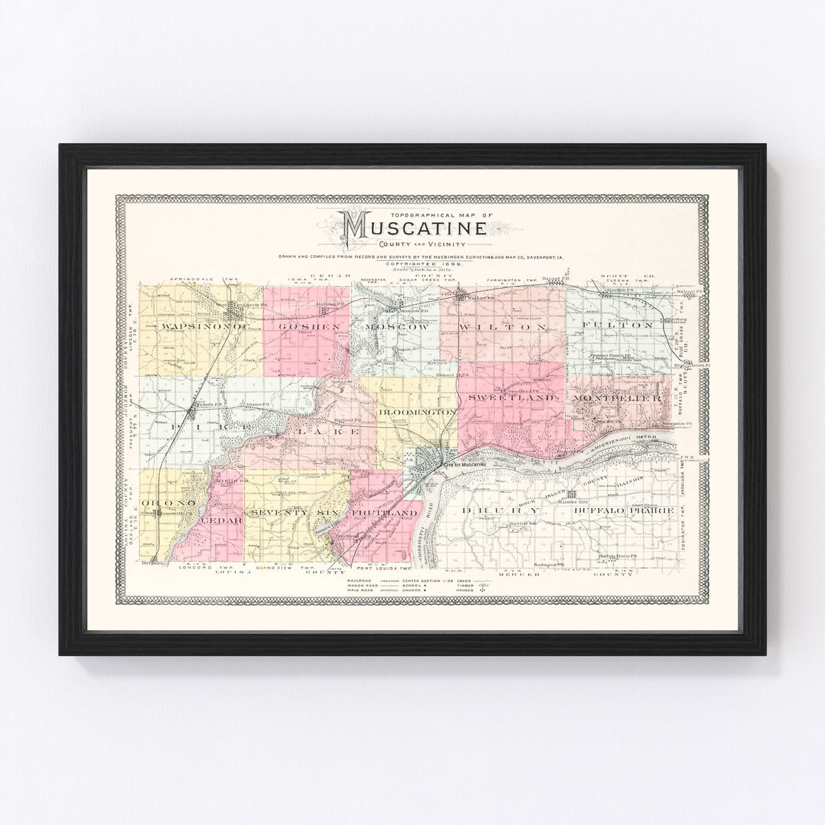 Muscatine Vintage Map 1899