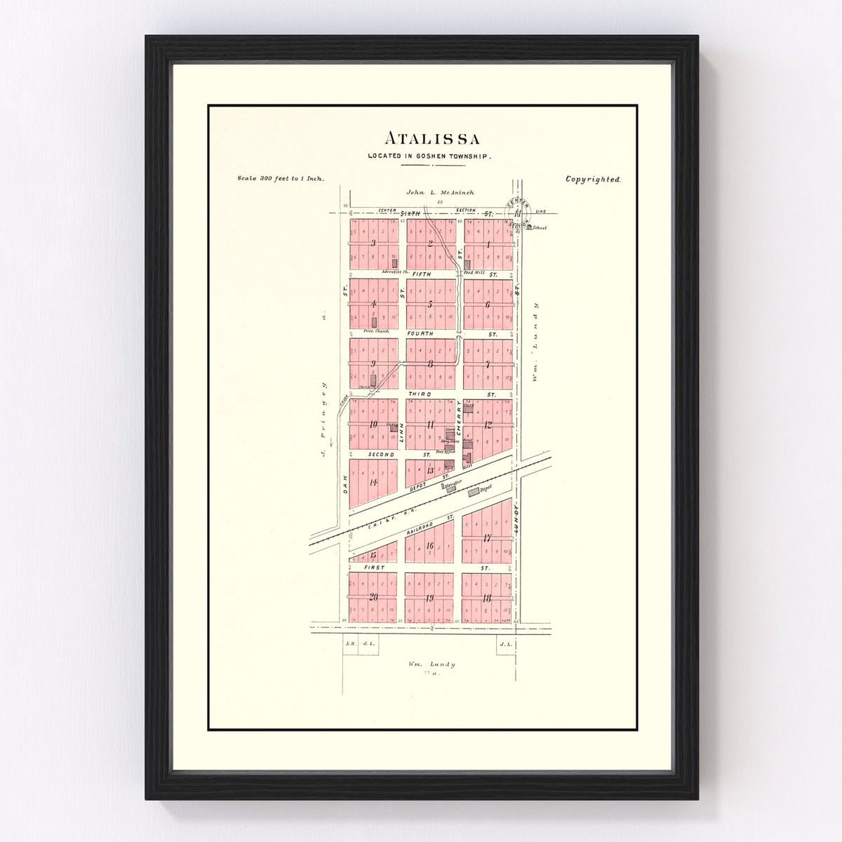 Atalissa Vintage Map 1899