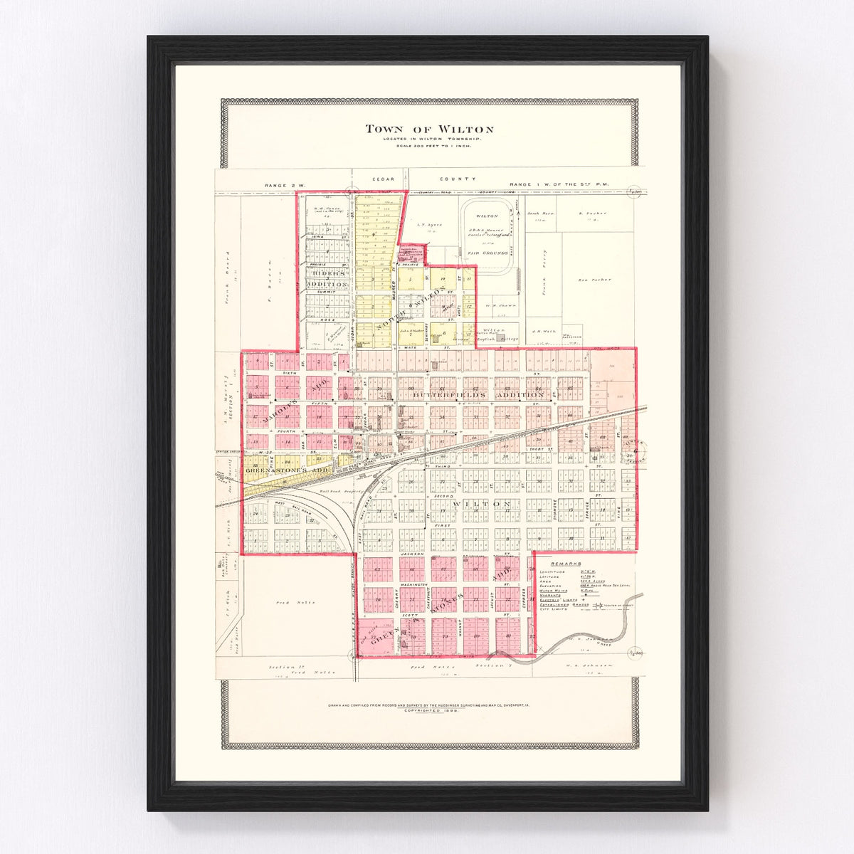 Wilton Vintage Map 1899