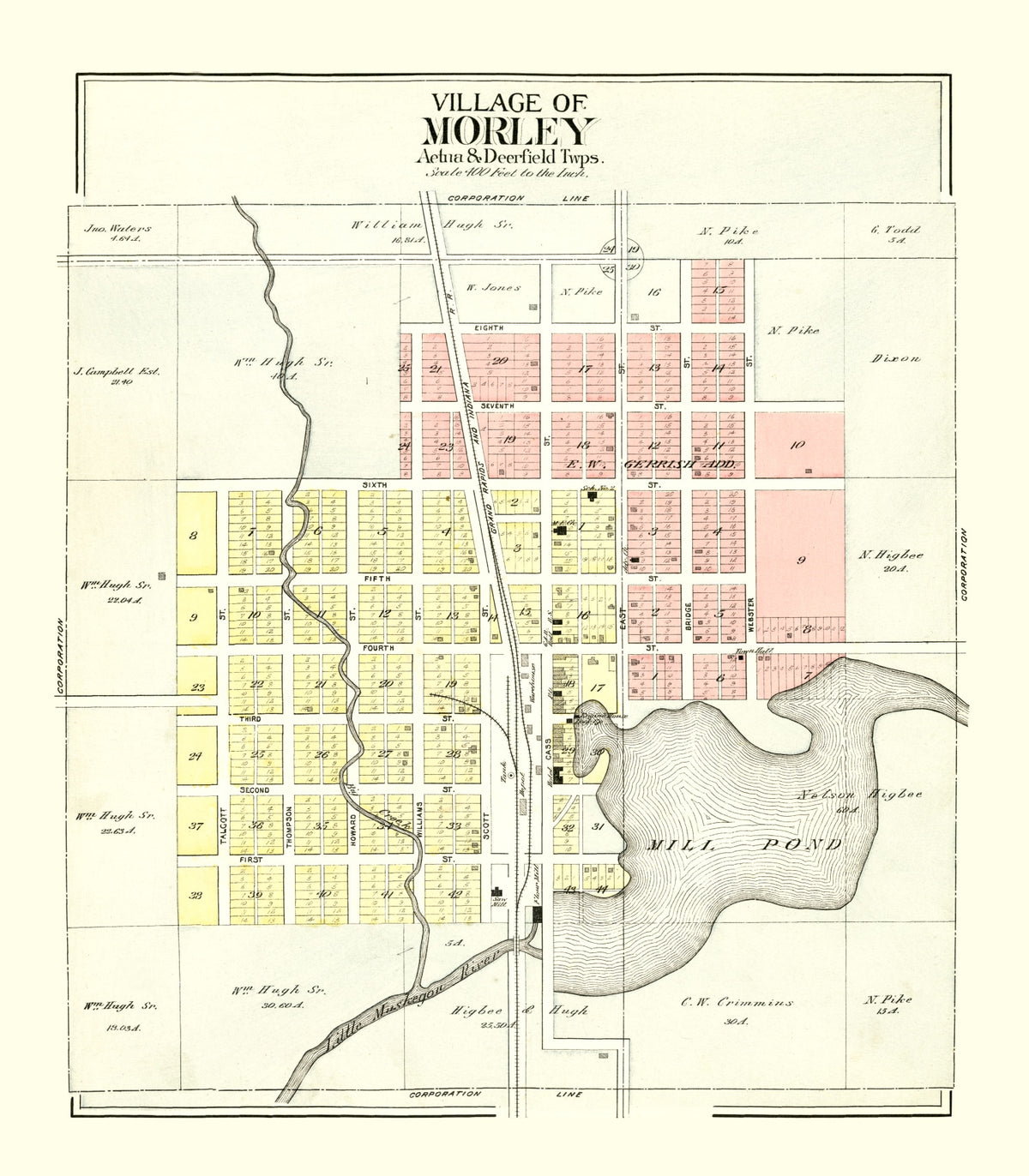 Preview of Vintage Map of Morley, Michigan 1900