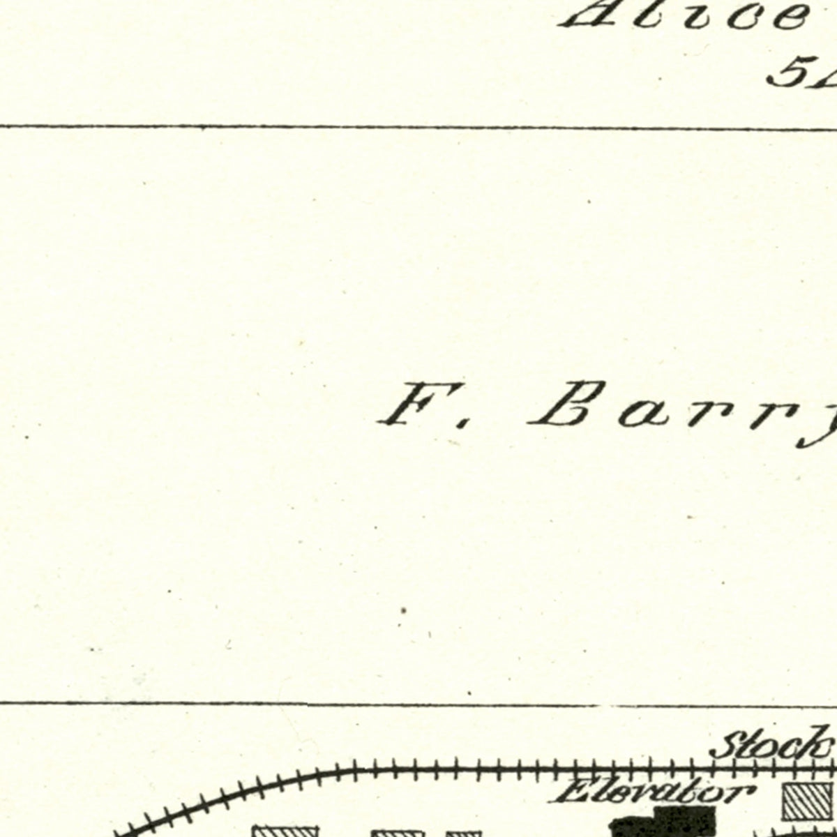 Restored historic details from the 1900 city map of Barryton, Michigan