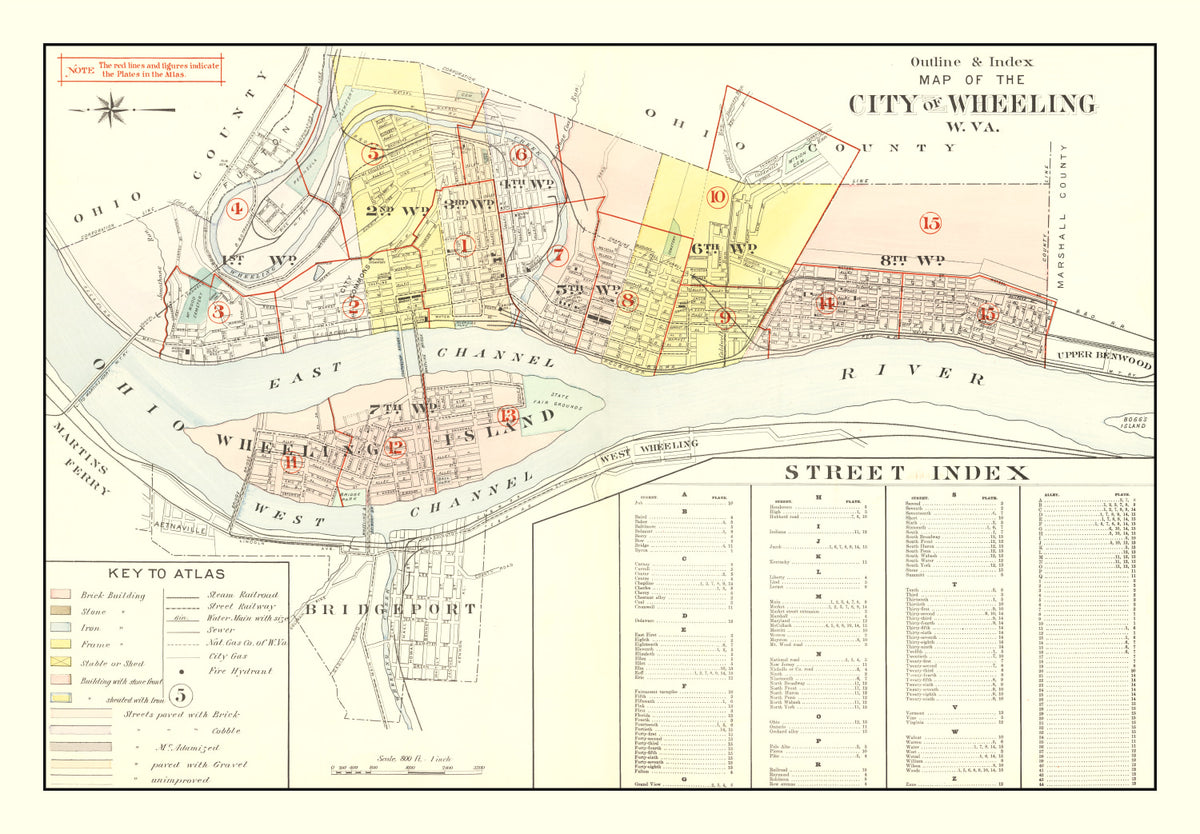 Preview of Vintage Map of Wheeling, West Virginia 1901