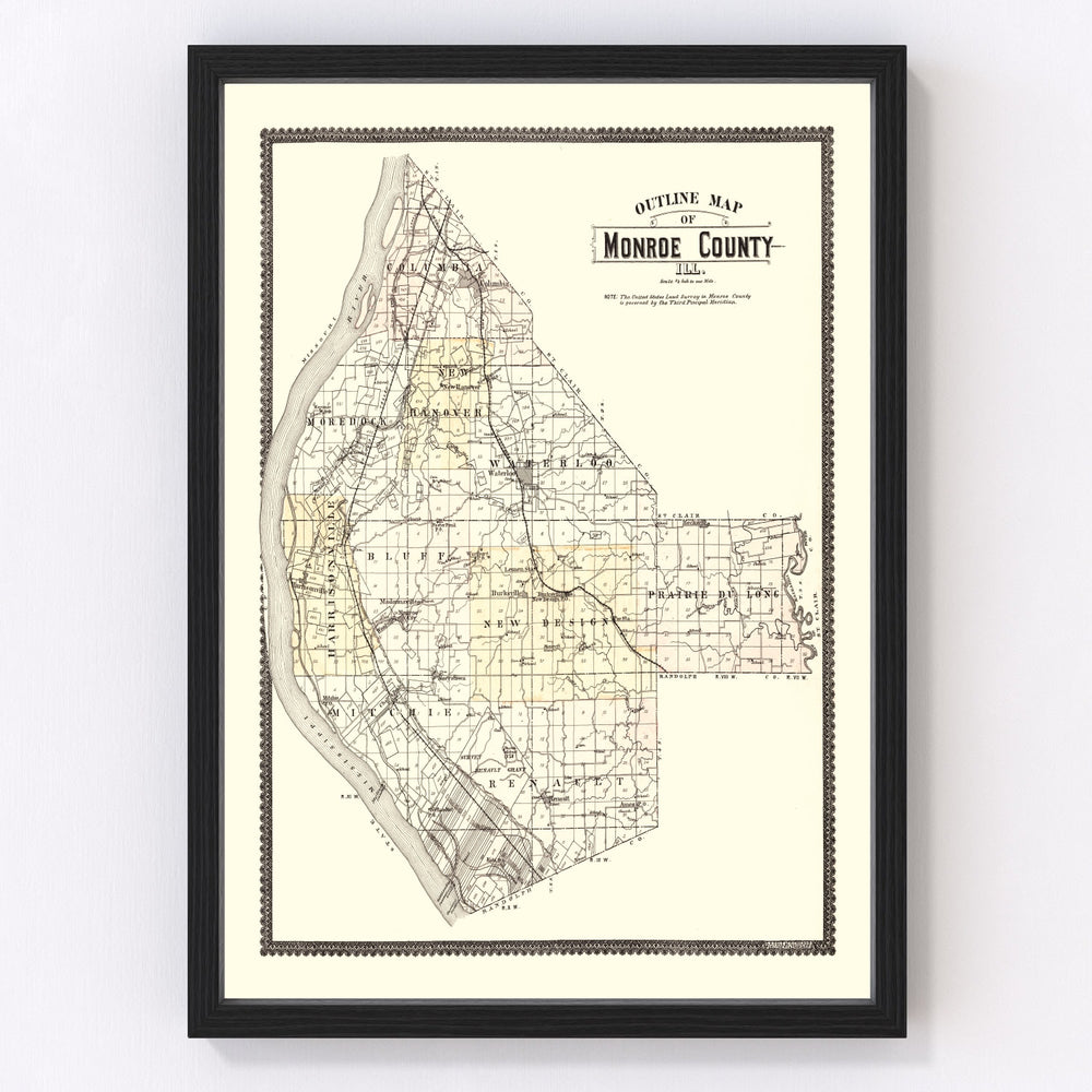 Monroe County Vintage Map 1901