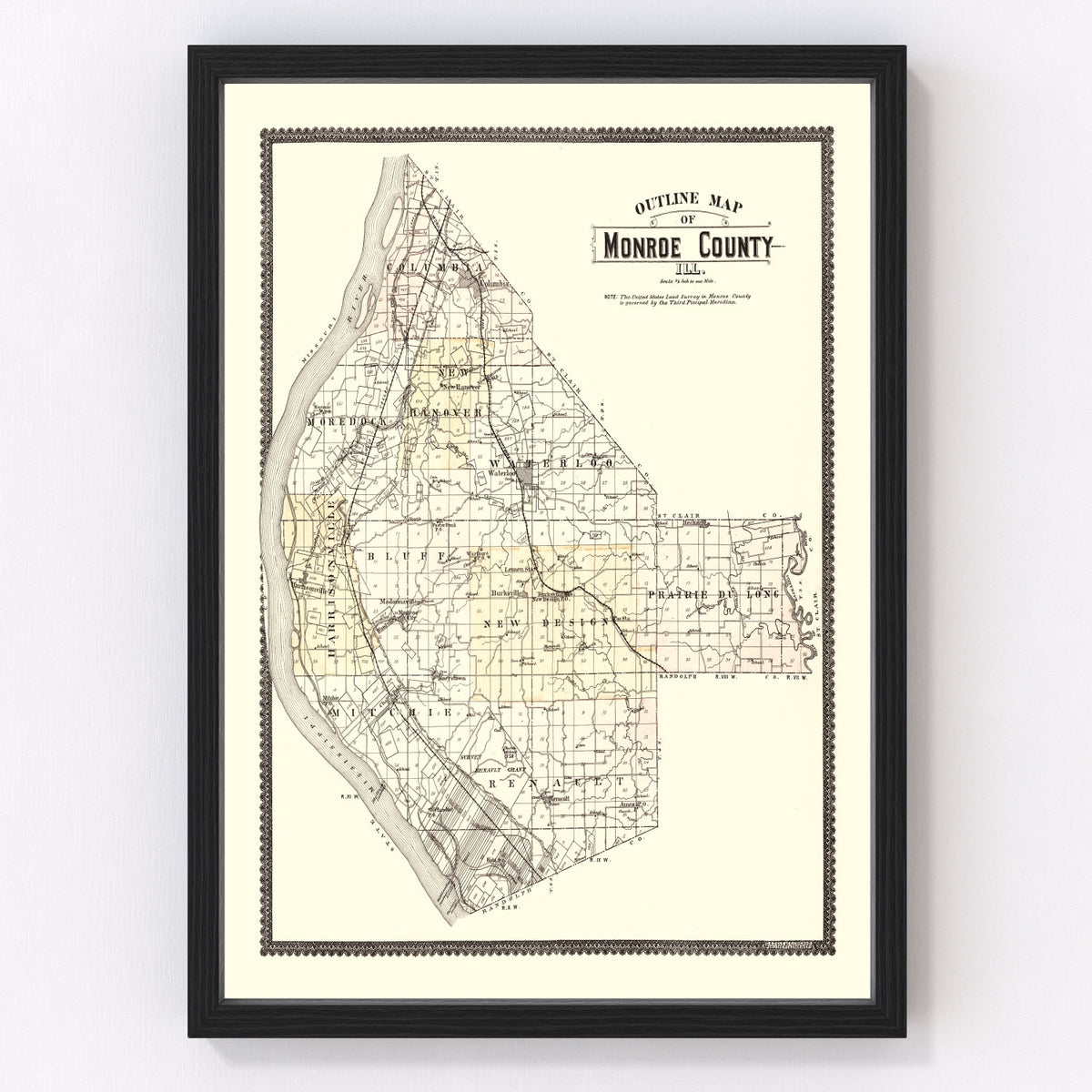 Monroe County Vintage Map 1901