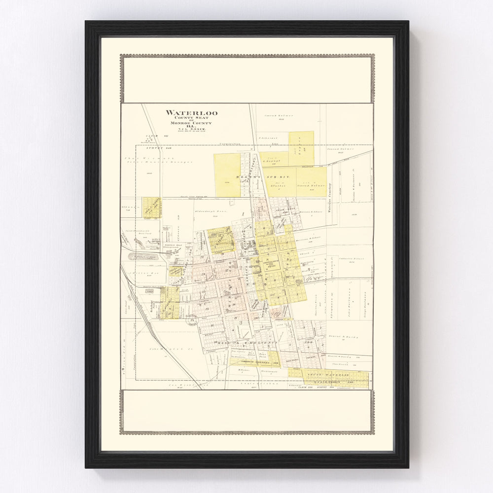 Waterloo Vintage Map 1901
