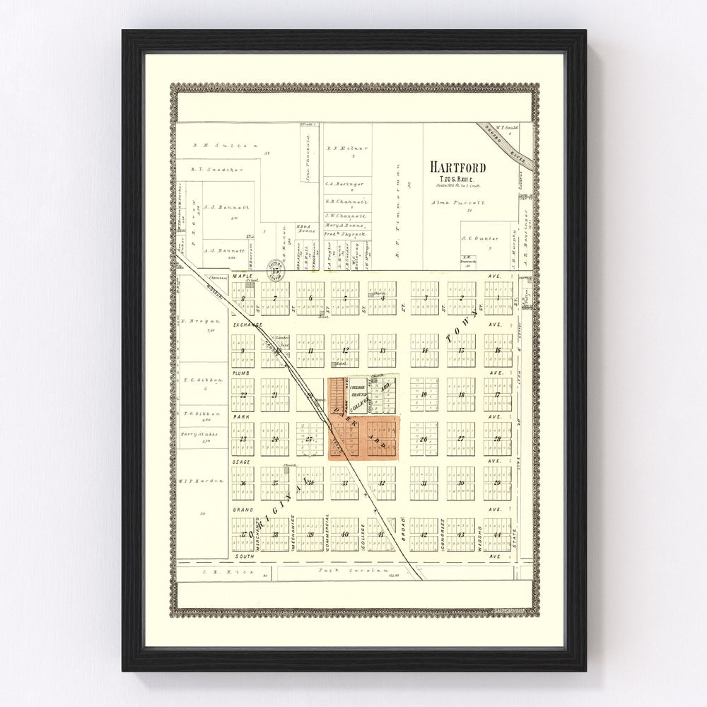 Hartford Vintage Map 1901