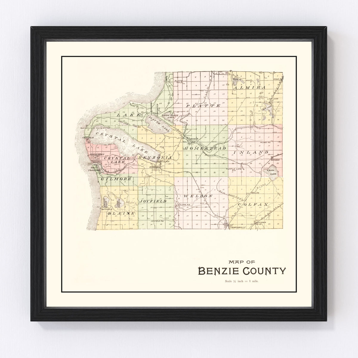 Benzie County Vintage Map 1901