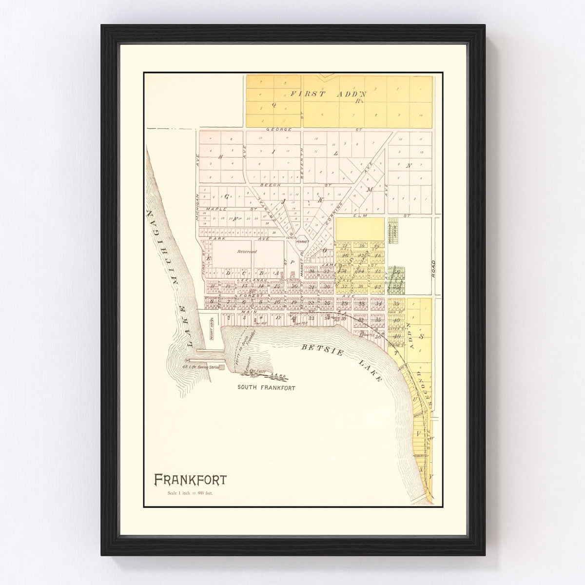 Frankfort Vintage Map 1901