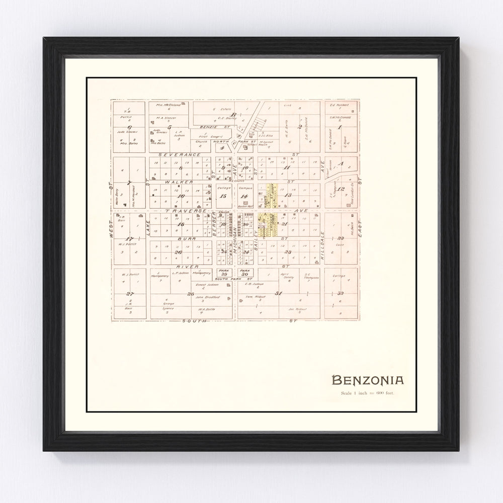 Benzonia Vintage Map 1901