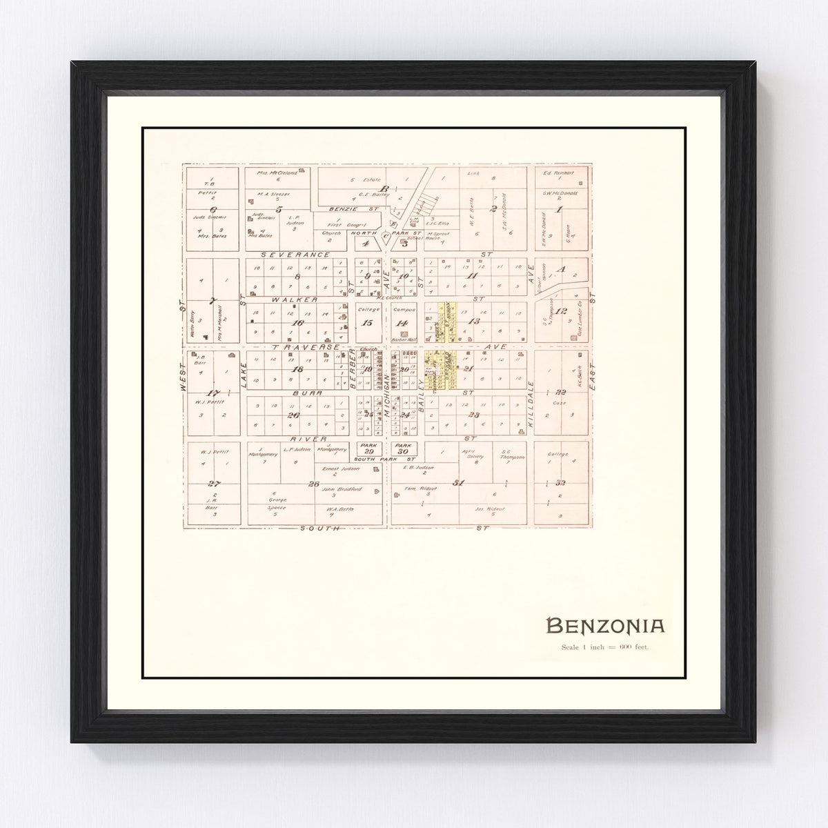 Benzonia Vintage Map 1901