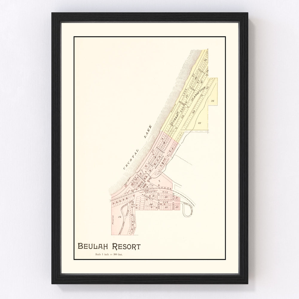 Beulah Resort Vintage Map 1901
