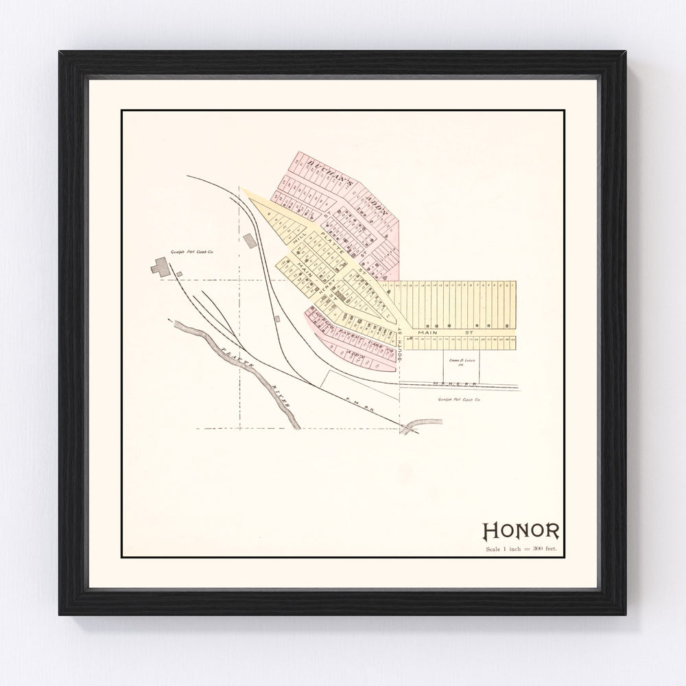 Honor Vintage Map 1901