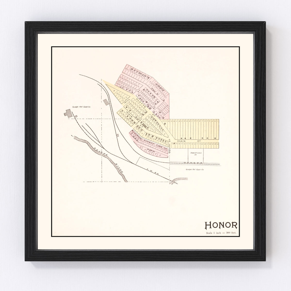 Honor Vintage Map 1901