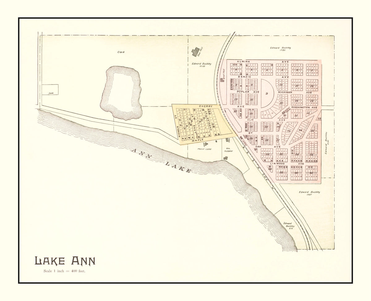 Preview of Vintage Map of Lake Ann, Michigan 1901
