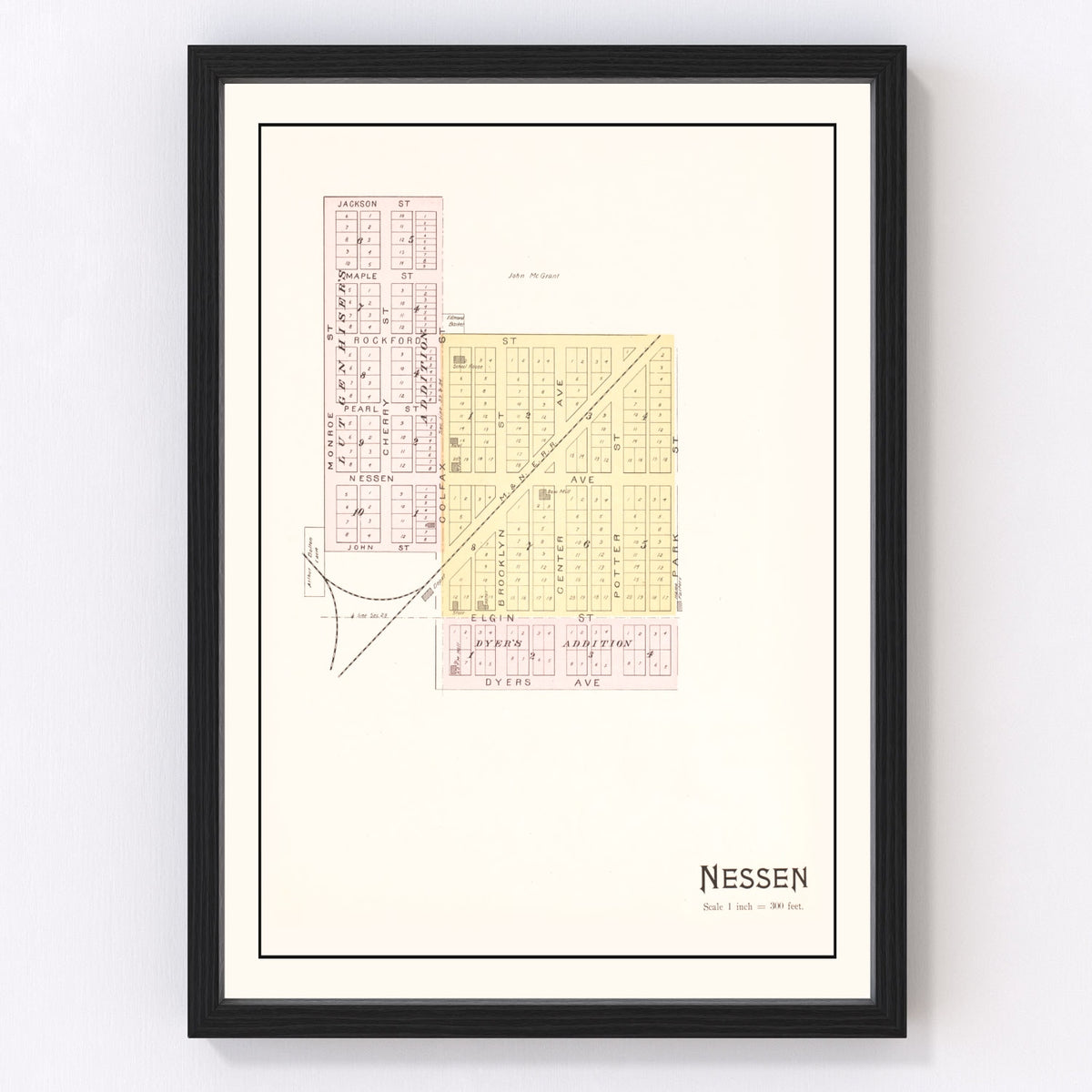 Nessen Vintage Map 1901