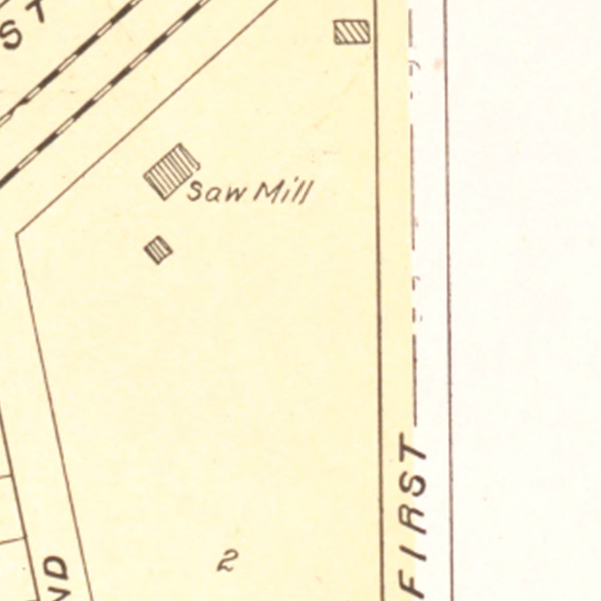 Restored historic details from the 1901 city map of Benden, Michigan
