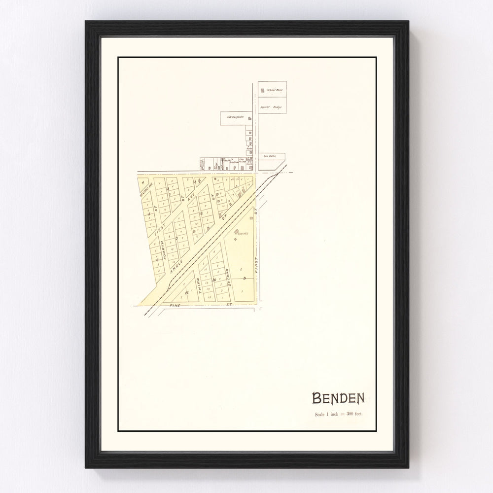 Benden Vintage Map 1901