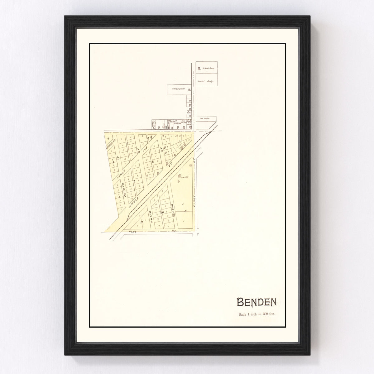 Benden Vintage Map 1901
