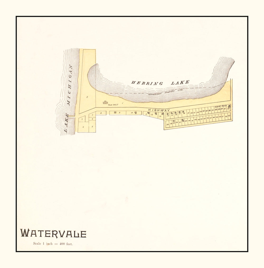 Vintage Map of Watervale, Michigan 1901 print style example