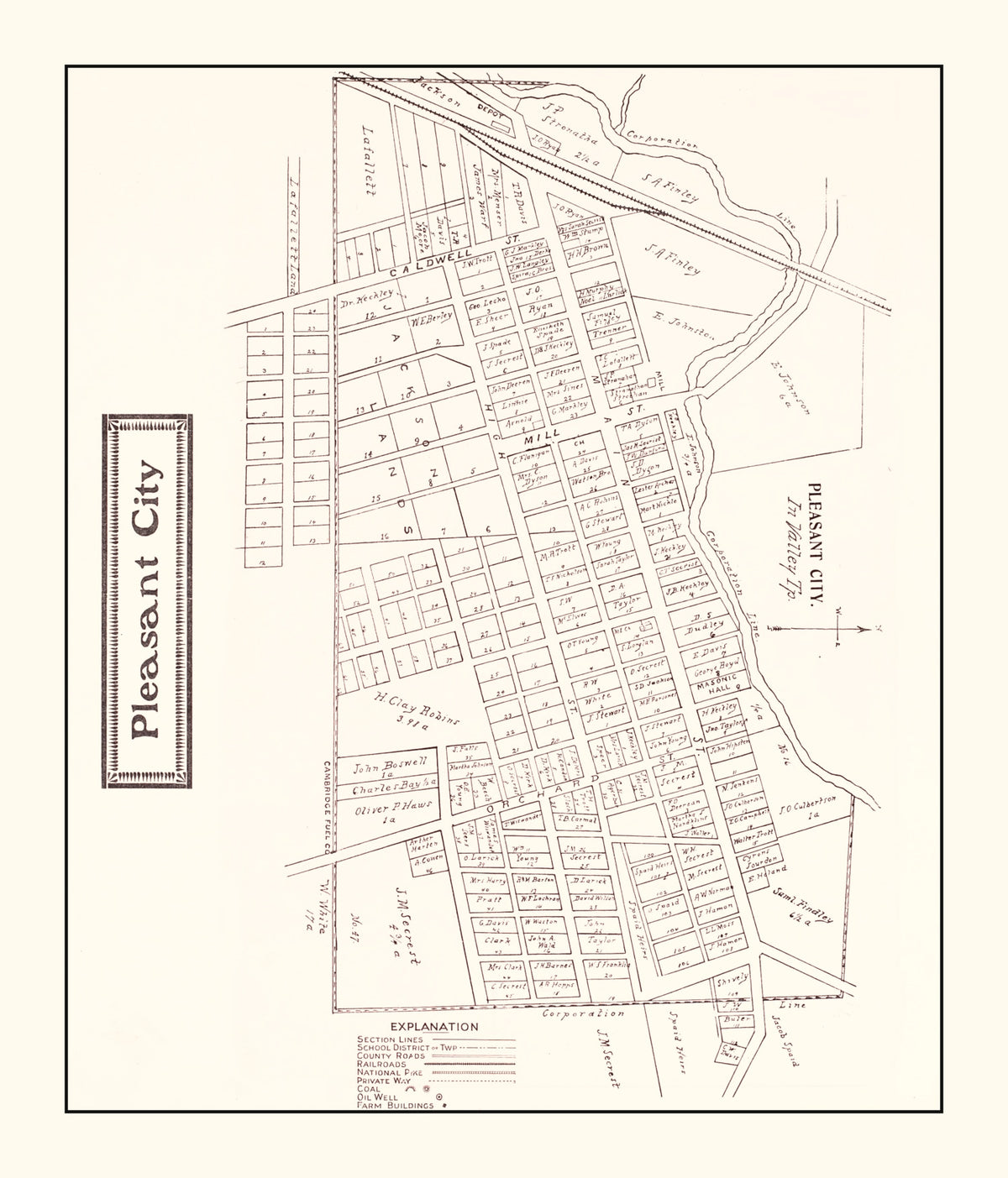 Preview of Vintage Map of Pleasant, Ohio 1902