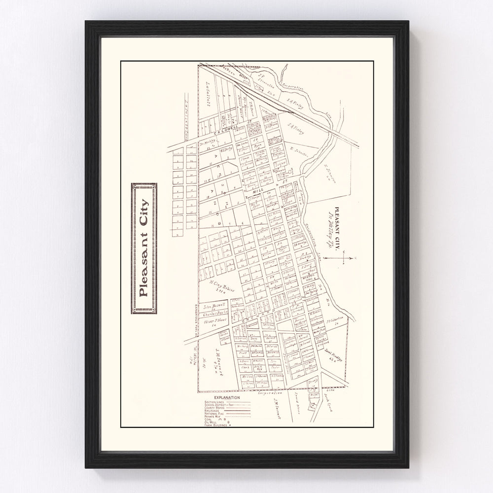 Pleasant Vintage Map 1902
