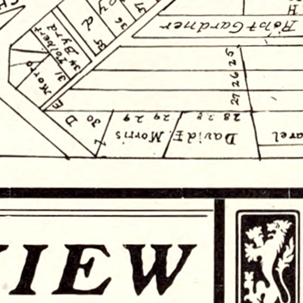 Restored historic details from the 1902 city map of Fairview, Ohio