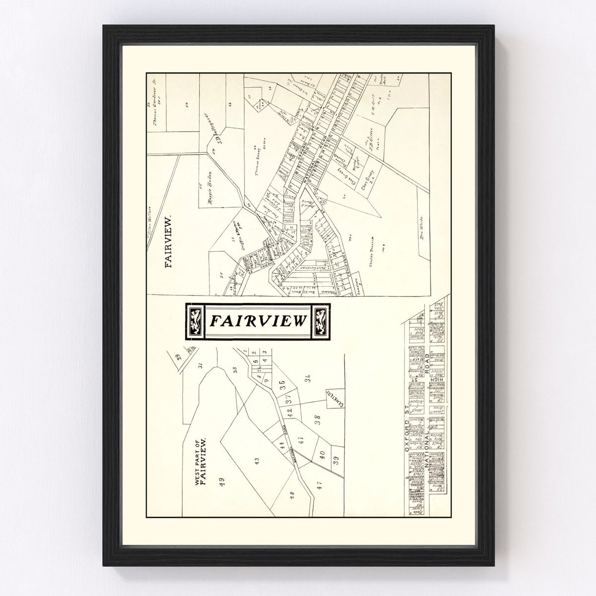 Fairview Vintage Map 1902