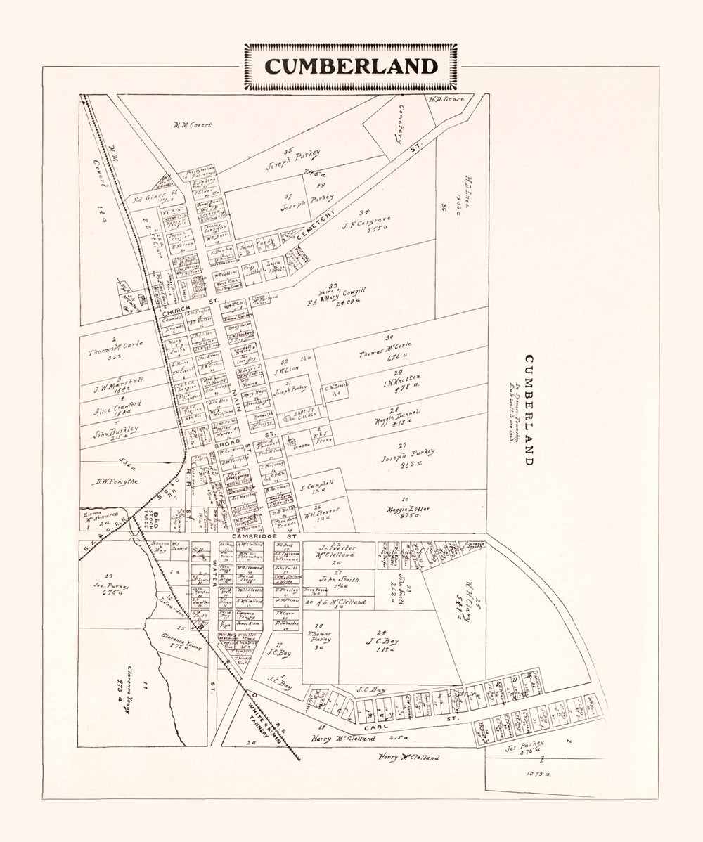 Vintage Map of Cumberland, Ohio 1902 print style example