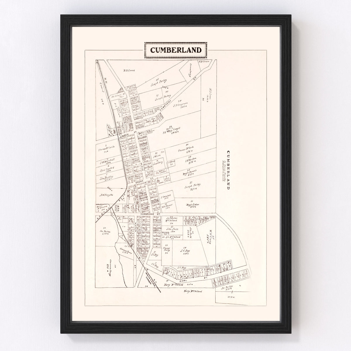 Cumberland Vintage Map 1902