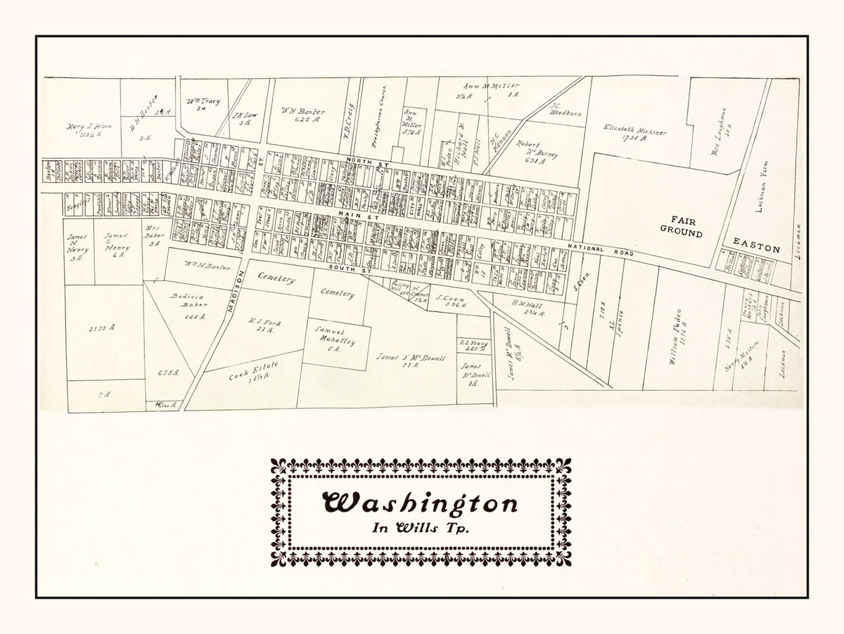 Preview of Vintage Map of Washington, Ohio 1902